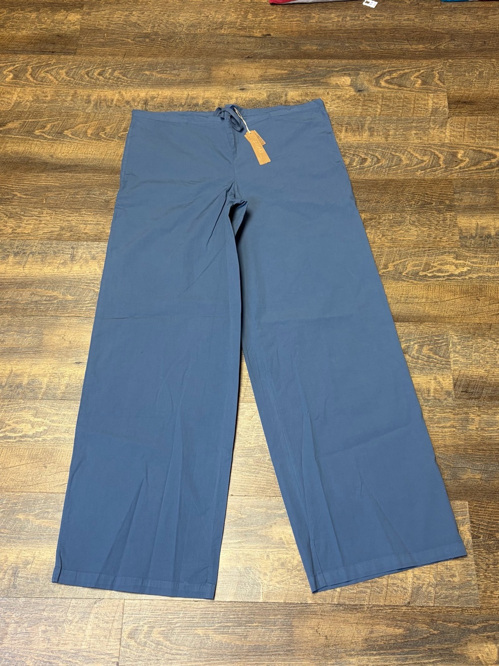Skims Cotton Poplin Pants Harbor Blue Loungewear Pajama Women's XXS NEW